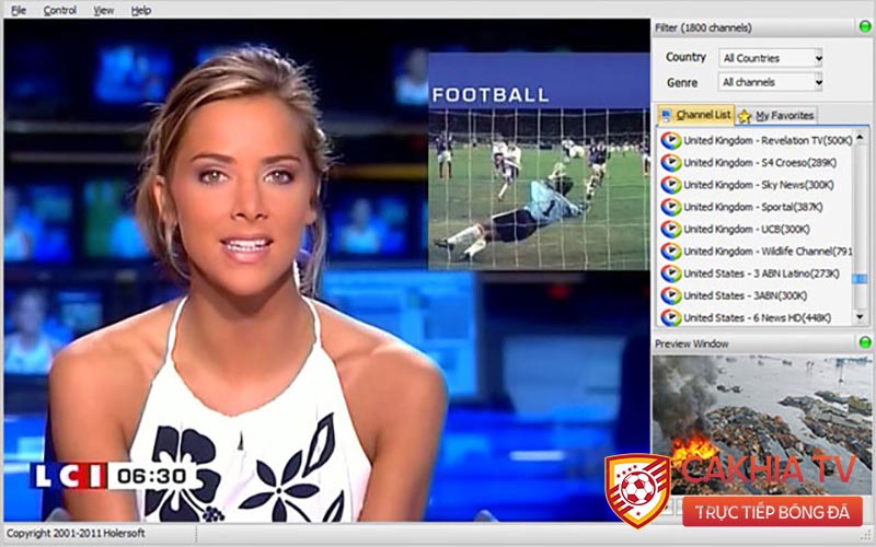 Free Internet TV - Phân mềm xem bóng đá chất lượng với hơn 160 kênh
